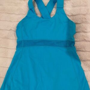Lululemon Blue Tank Top Size 4 cross cross